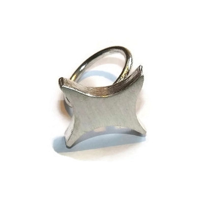 Sterling silver, curvy, jagged, abstract hollow form ring