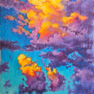 Summer Storm I original artwork oil pastel