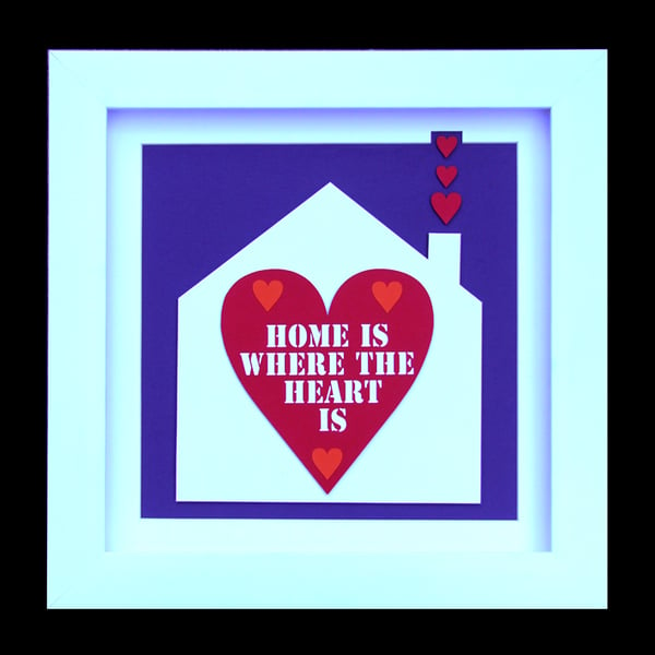 7 - HOME IS WHERE THE HEART IS PAPER SCULPTURE WITH MATCHING VALENTINES CARD