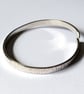 Sterling Silver  Open Bangle, bark pattern - Image 3