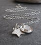 Moon and stars pendant, Moonstone jewellery - Image 3