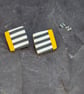 Modern mustard and stripe square studs - Image 4