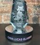 Hand Etched Glass, Cute Racoon