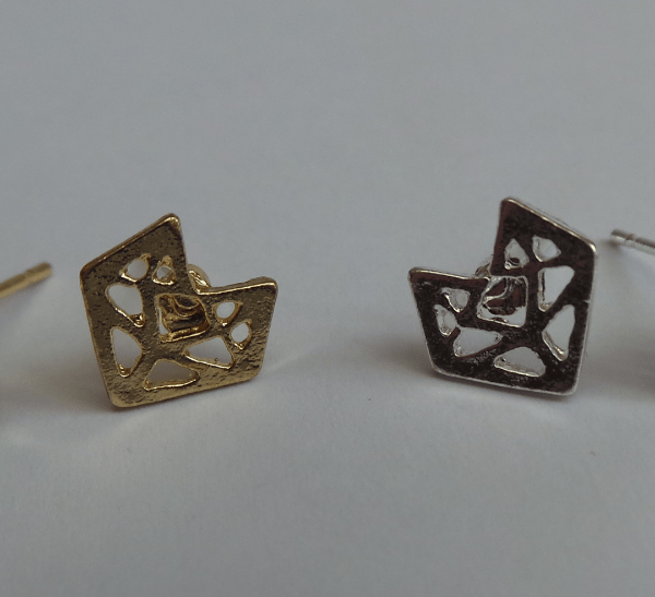 LOW STOCK Silver Plated or Gold Plated Woodland Origami Metal Fox earrings