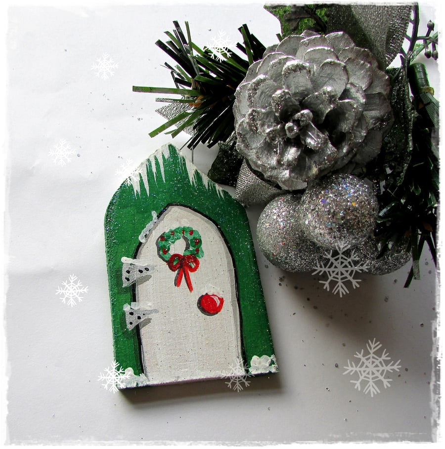 Christmas Elf Door, Small Winter Door