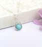 AMAZONITE Minimalist Dainty Sterling Silver Wire Wrapped Pendant 