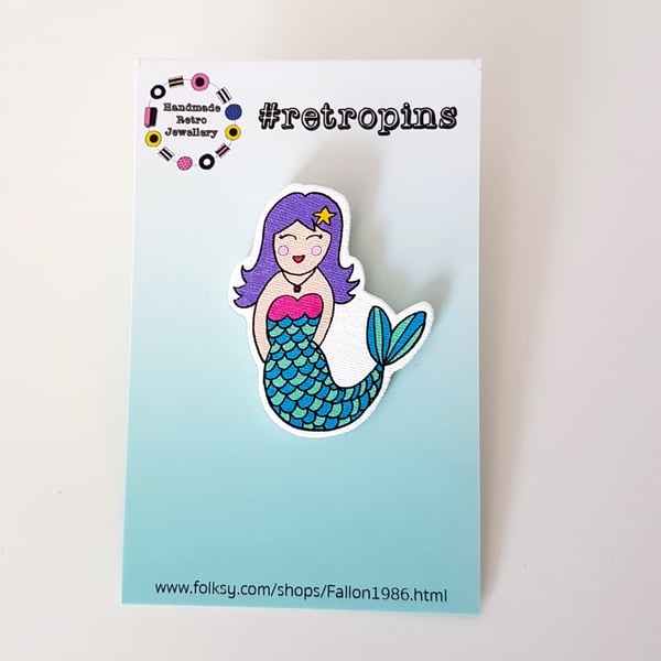 Retropins - Mermaid shrink plastic pin