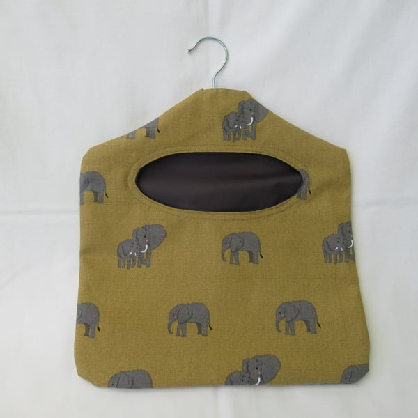 Traditional Hanging Style Peg Bag,Handmade from Sophie Allport's Elephant Fabric