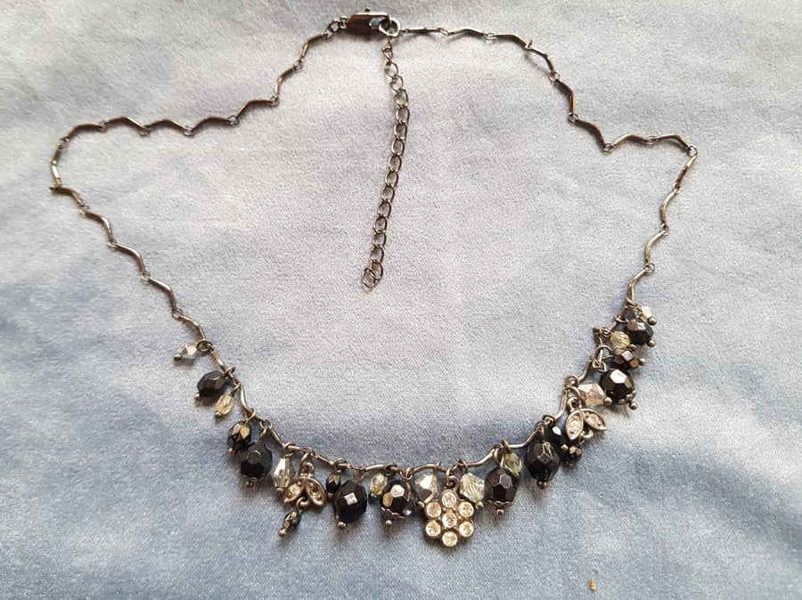 Reclaimed Black & Silver Charm Necklace