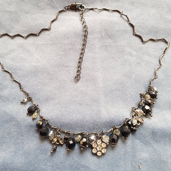 Reclaimed Black & Silver Charm Necklace