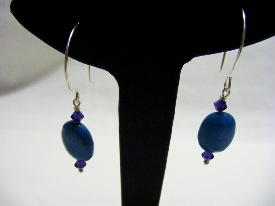 Turquoise Crazy Lace Agate Gemstone Earrings