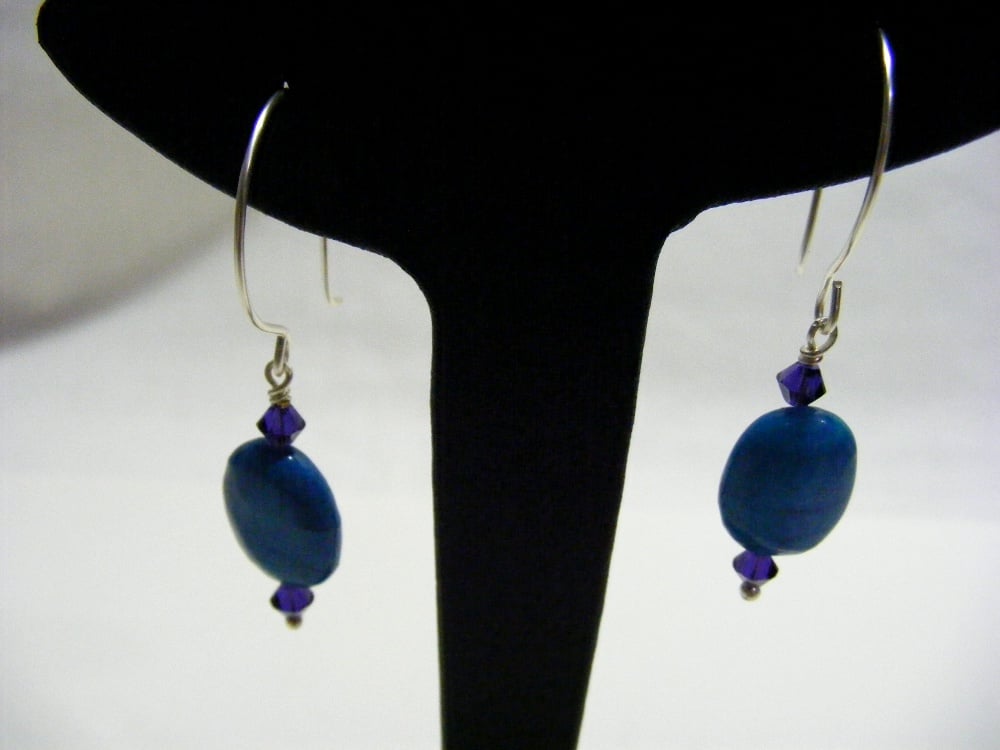 Turquoise Crazy Lace Agate Gemstone Earrings