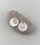 Hammered Sterling Silver and 9ct Yellow Gold Dangle Disc Earrings - Image 4