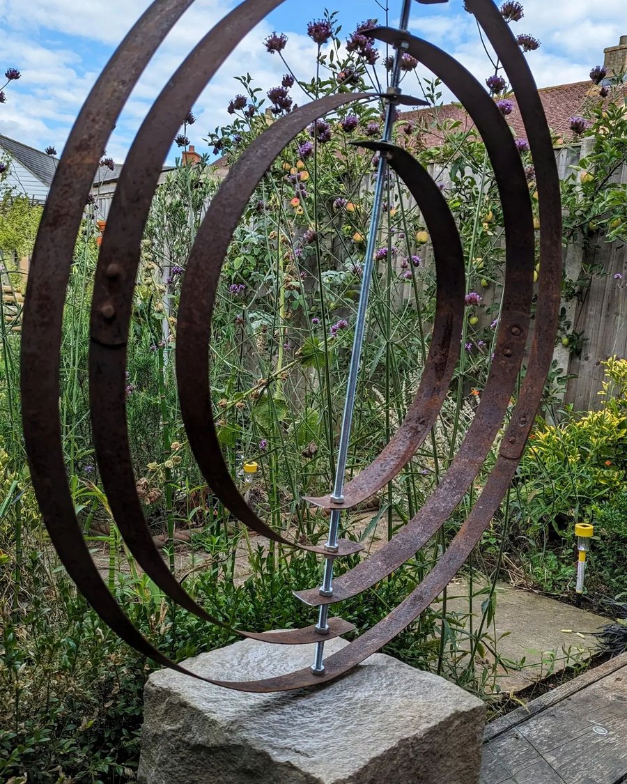 Whiskey Barrel Hoop Garden Art