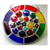Rainbow Circles Suncatcher Stained Glass Handmade fused 017