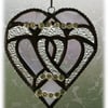Wedding Hearts Stained Glass Suncatcher Silver Anniversary Gift