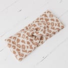 PERFECTLY IMPERFECT Leopard knitted headband (small size) - ecru