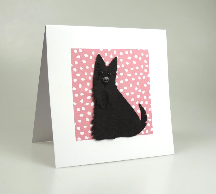 Scottie Dog Card, Blank inside, Birthday, Universal card, Scottish Terrier