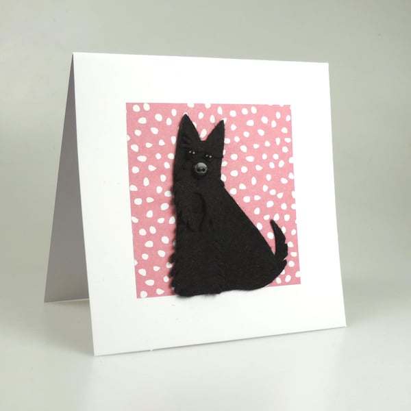 Scottie Dog Card, Blank inside, Birthday, Universal card, Scottish Terrier
