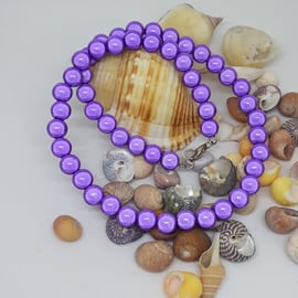 NL29 Purple miracle bead necklace 16"