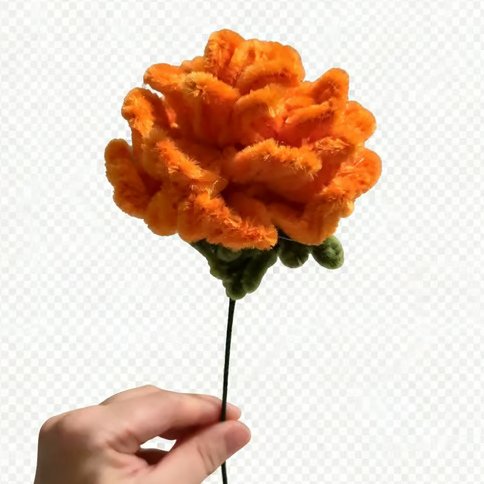 Marigold — October Birth Flower - Handmade Everlasting Single Stem