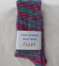 Hand-cranked Knitted Ribbed Wool Socks Size 8 to 9 - Image 5