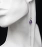 Sterling Silver Amethyst Drop Threader Earrings - Image 3