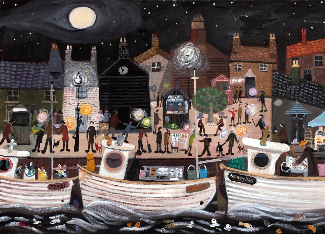 Newlyn Fish Festival.Cornwall. High Gloss Artist Print from an original by Alan 