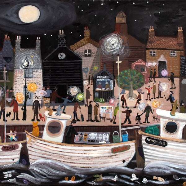 Newlyn Fish Festival.Cornwall. High Gloss Artist Print from an original by Alan 