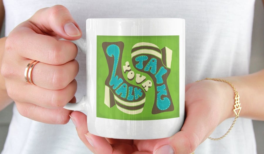 Sober Affirmation Mug - Walk Your Talk Sobriety gift, AA Gifts Sober Anniversary