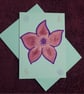 Spring flower handmade blank card with pale blue envelope