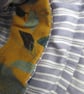 Upcycled Coffee Sack -  Mini Shoulder Bag - Mustard floral pattern - Image 5