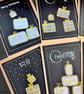  Pack of 8 Christmas Cards, shiny card with festive hand painted decor, recycled - Image 3
