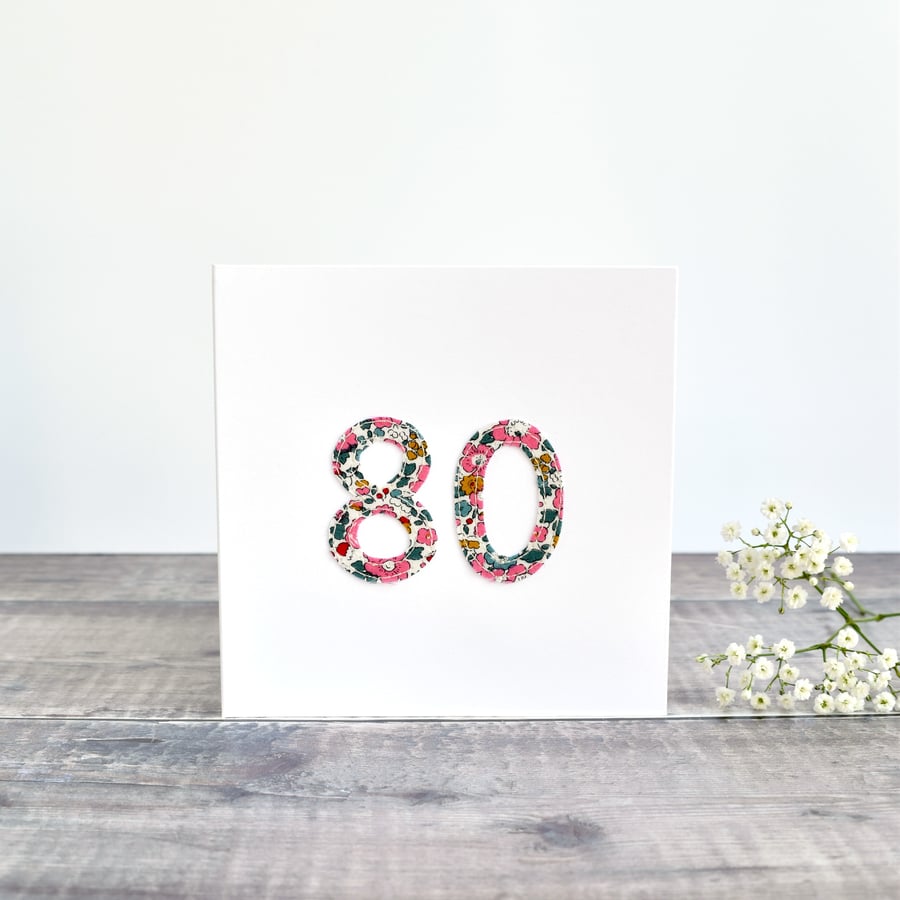 80th Birthday card, age 80 card, card for 80 year old, eighty card