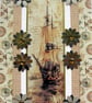 Pirate Ship - Hand Crafted Decoupage Greeting Card - Blank - 3302