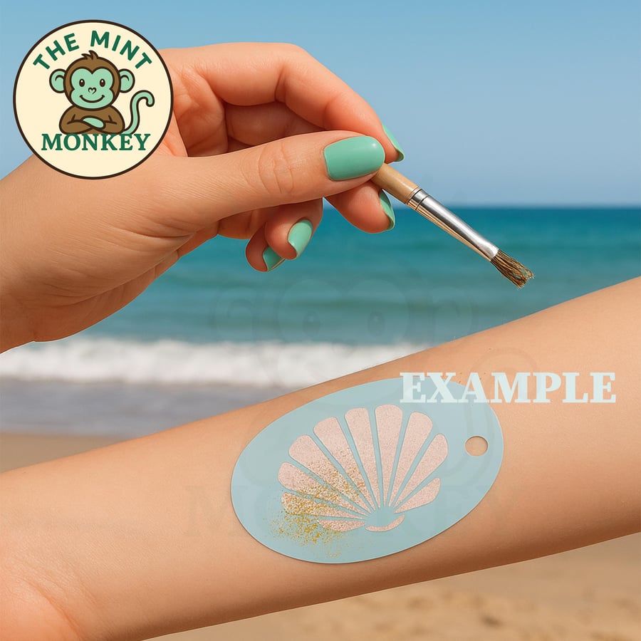 Shell - Face Paint Stencil - Kids Party - Reusable - cake decorating - fantasy