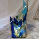 Cityscape Fused Glass Lamp
