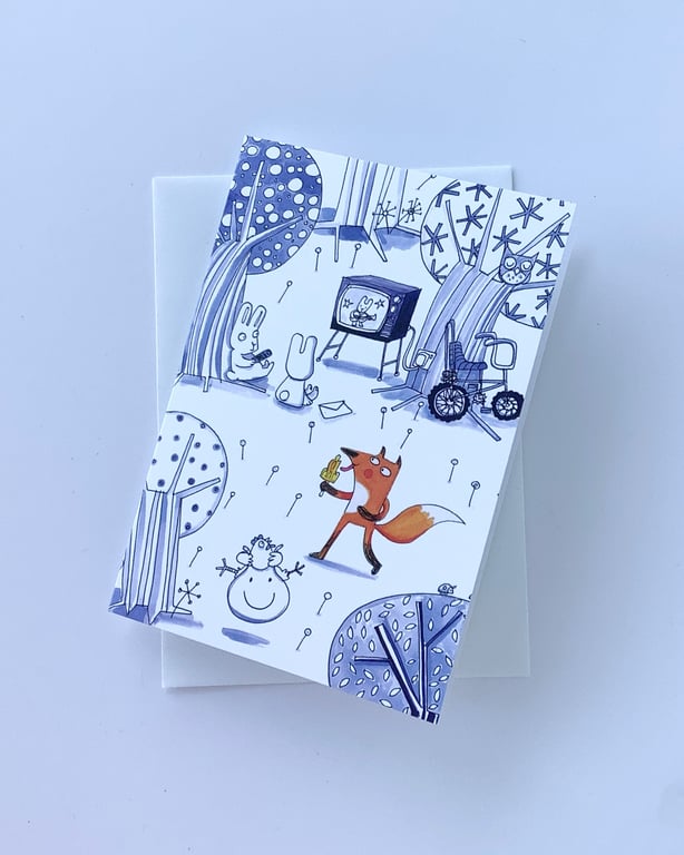 Fox in the Woods card by Jo Brown