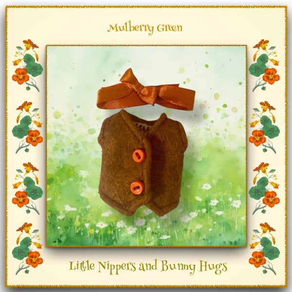 Little Nippers and Bunny Hugs Hedgehog Print Lined Waistcoat and Bow Tie