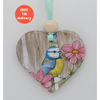Bluetit clay hanging heart decoration, mothers day, garden bird lover gift