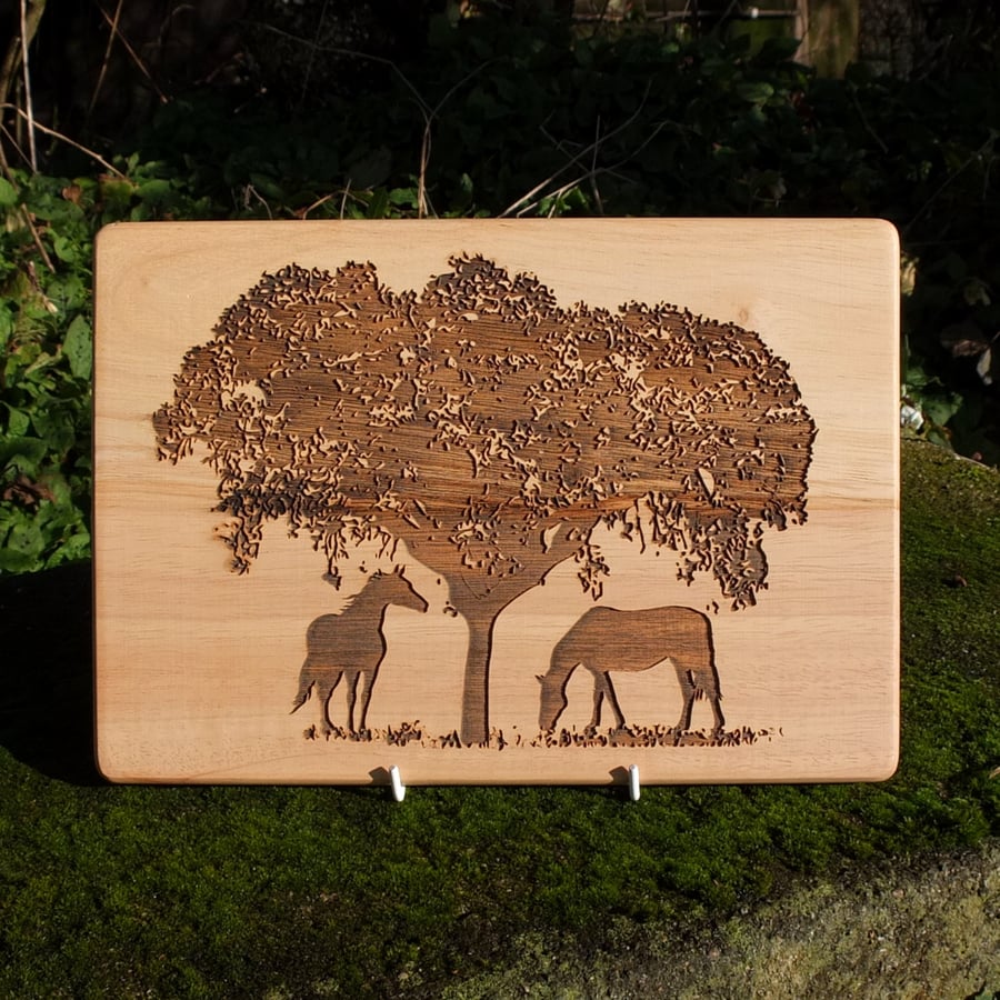 Underneath the Blossom Tree - Laser Engraved Wooden Plaque 