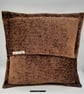 Brown, frilled, envelope back soft touch 18" cushion cover with flange. - Image 3