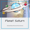 Planet Saturn Stained Glass Window Suncatcher Ornament Garden and Home