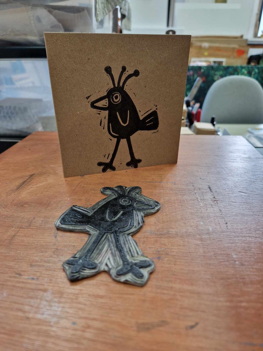 Long Legged Larry. 5x5 inch card with envelope.