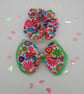 Flower power clip on hair bow and scrunchie set.  