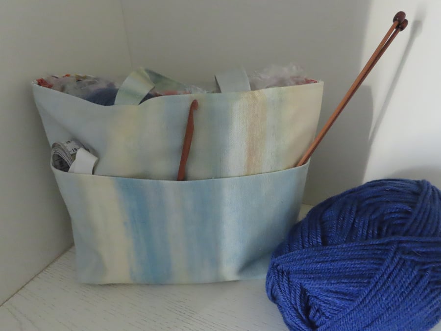 Handmade Knitting Bag, Craft Storage, Tote Bag