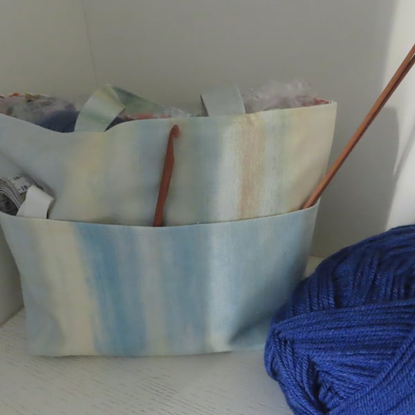 Handmade Knitting Bag, Craft Storage, Tote Bag