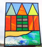 Beach Huts Stained Glass Panel - Image 1