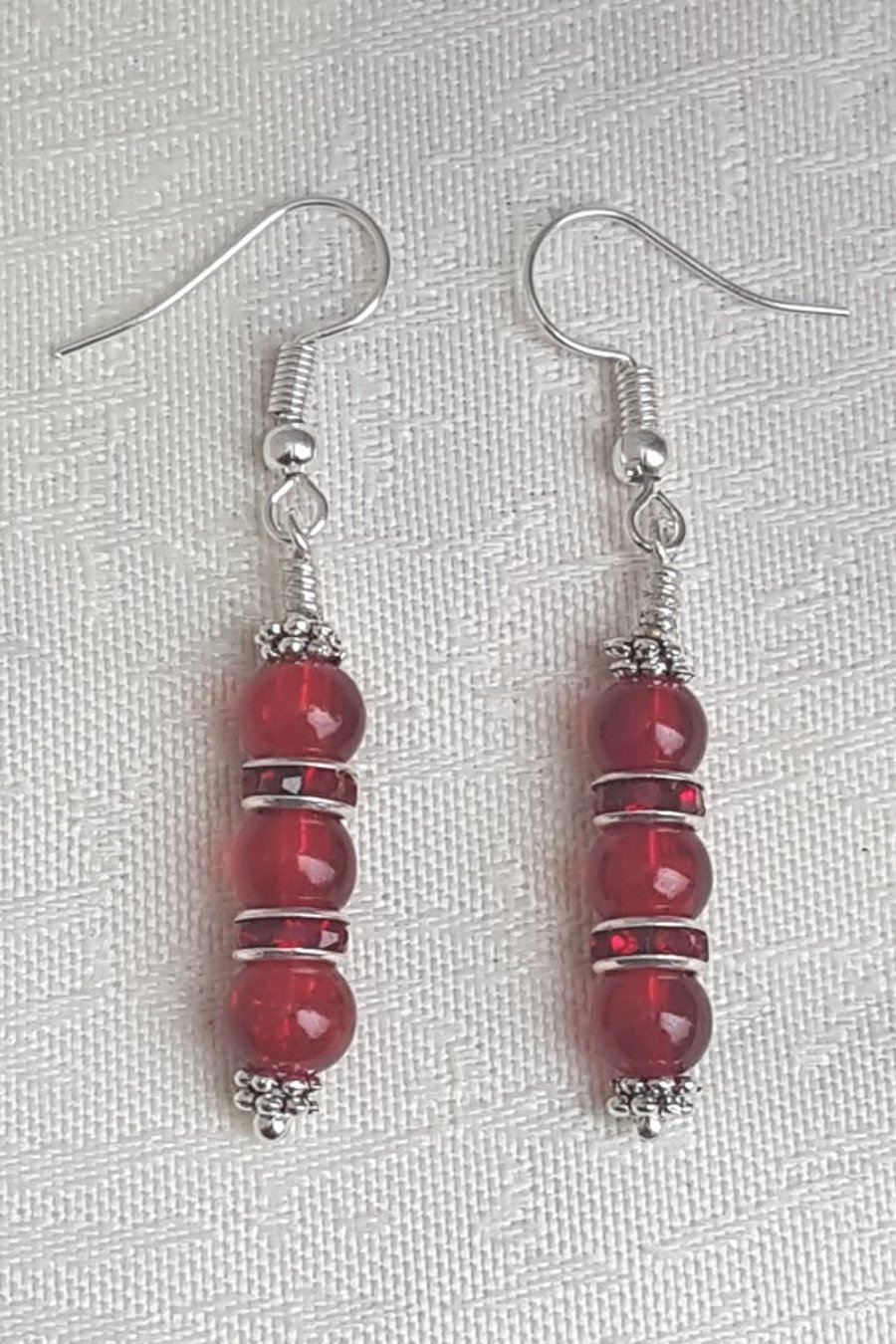 Beautiful Red Bead Earrings