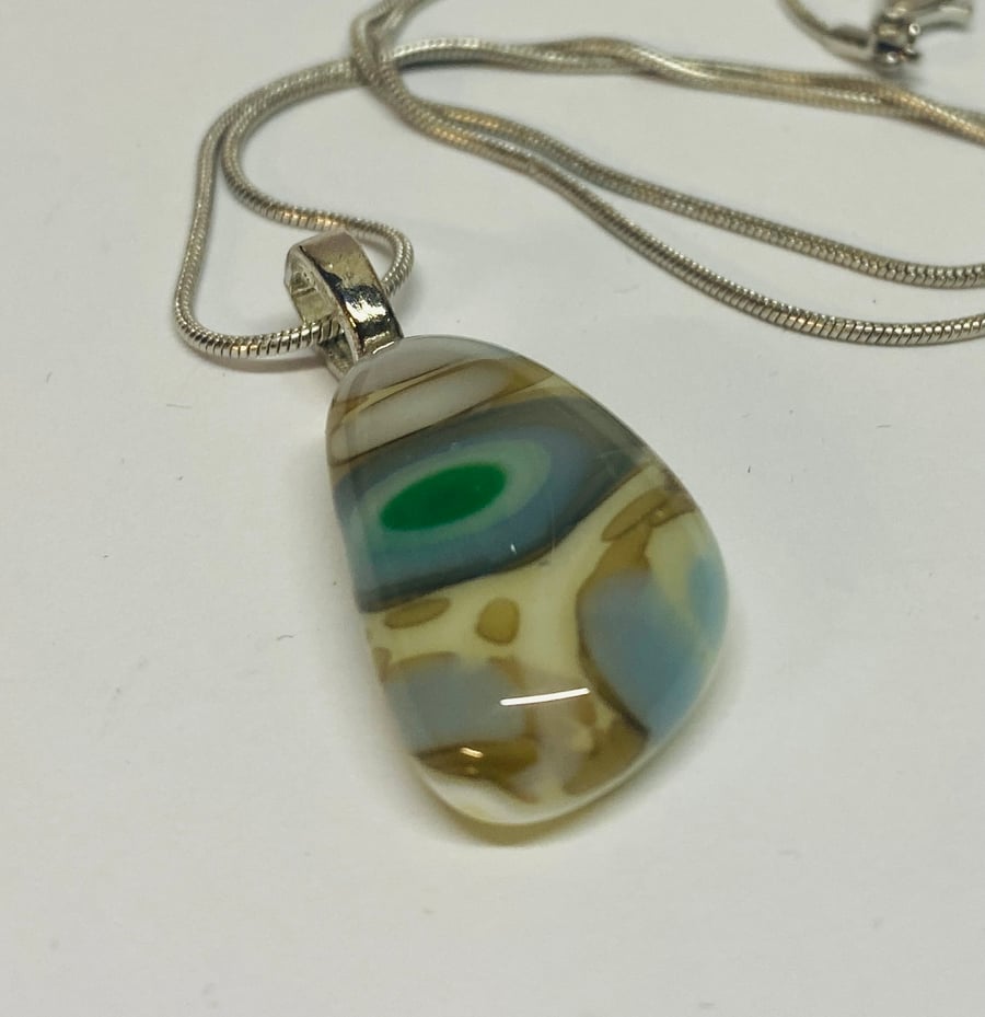 Beautiful Handmade Fused Glass Pendant 